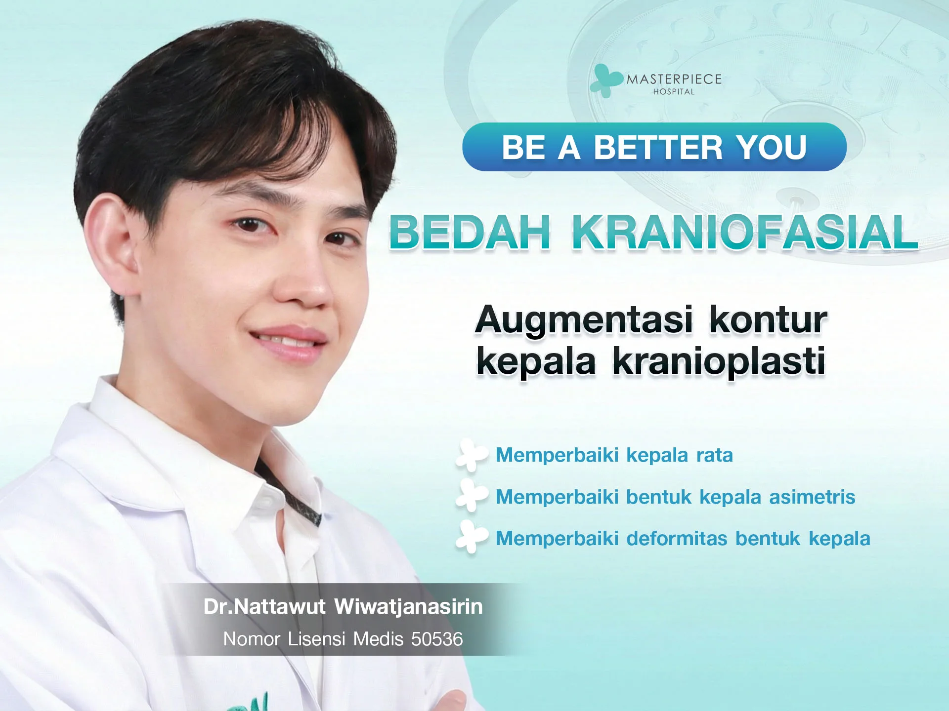 Augmentasi Oksiput, Bedah Kepala, Kontur Tengkorak untuk Mengatasi Bentuk Kepala Datar