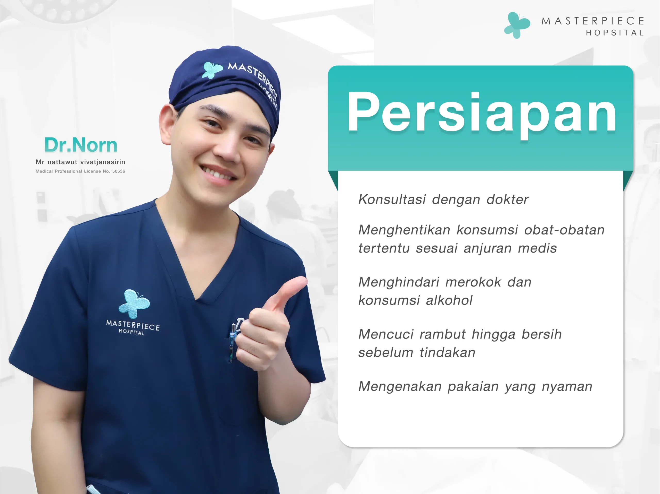 Persiapan Sebelum Operasi Menggeser Garis Rambut dan Mengecilkan Dahi